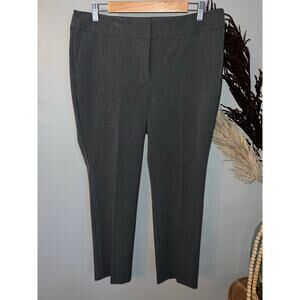 Ann Taylor Factory size 12p gray trousers flat front mid rise dress pants EUC
